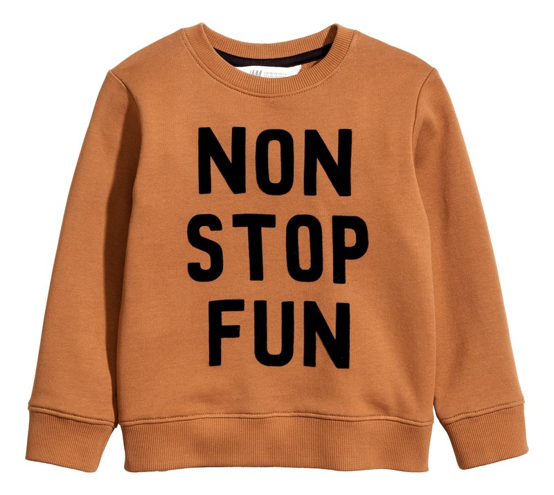 H&M Ribbed-trim cotton sweatshirt in Camel