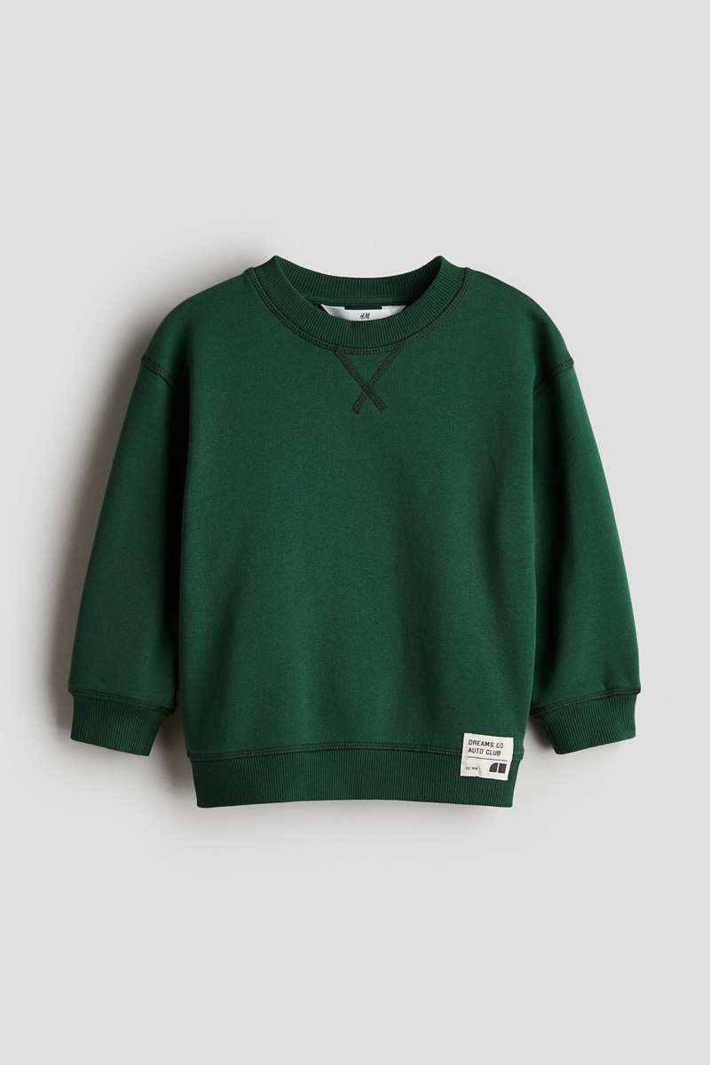 H&M Lightweight crew sweatshirt in Green