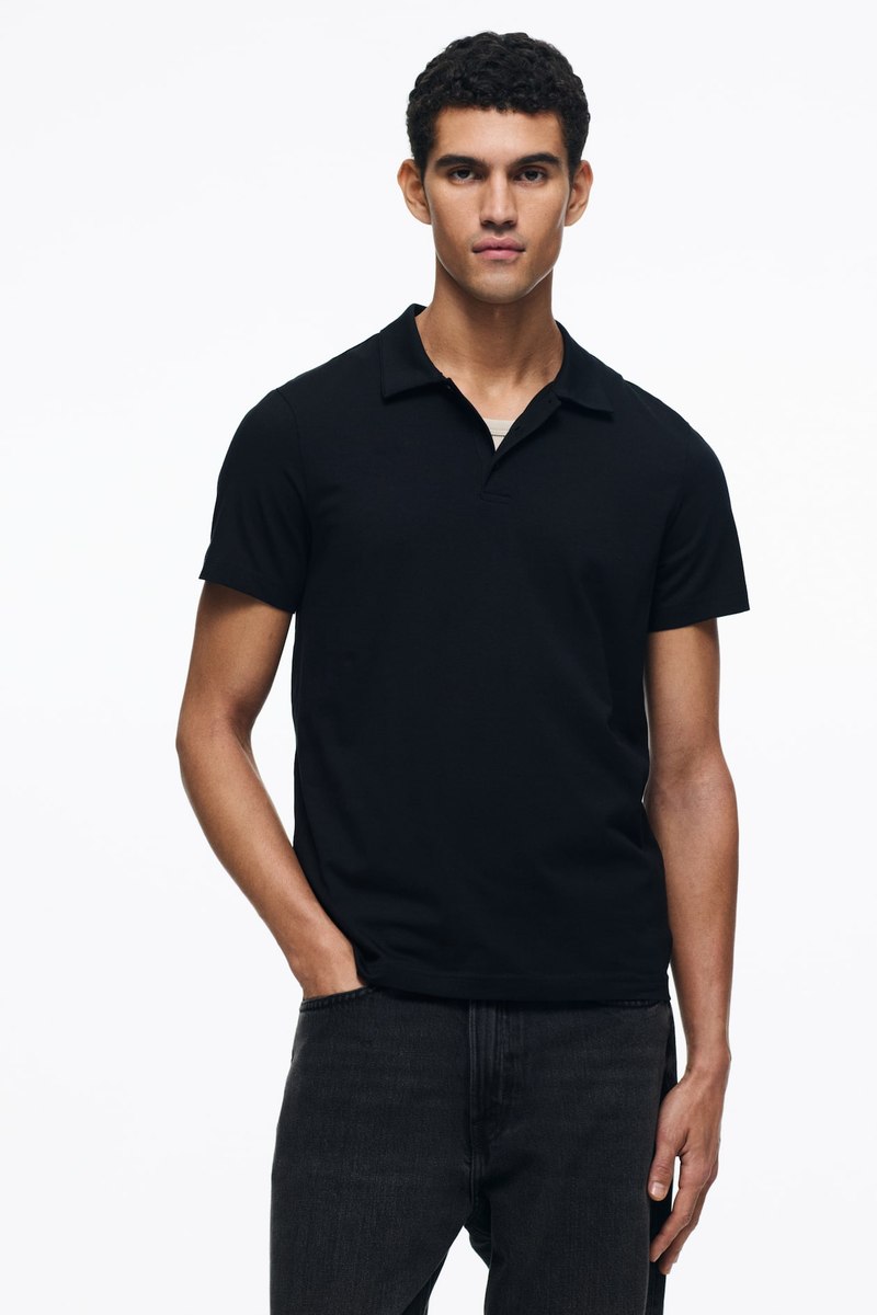 H&M Slim polo shirt in Black