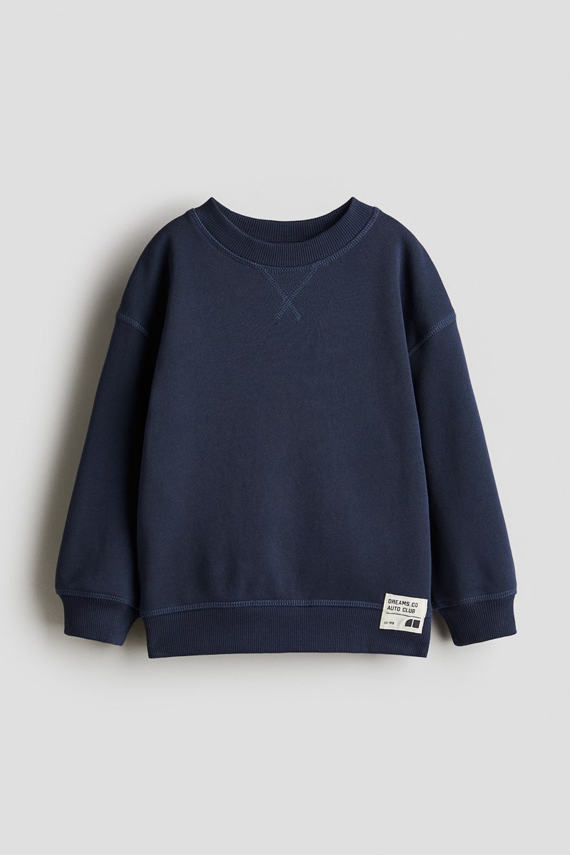 H&M Classic cotton sweatshirt in Navy blue