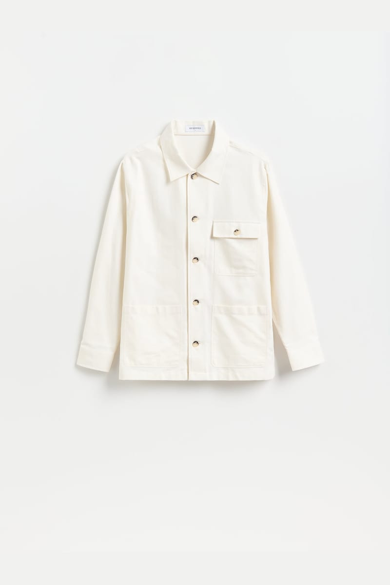 Reserved Egyptian cotton comfort shirt in Cream