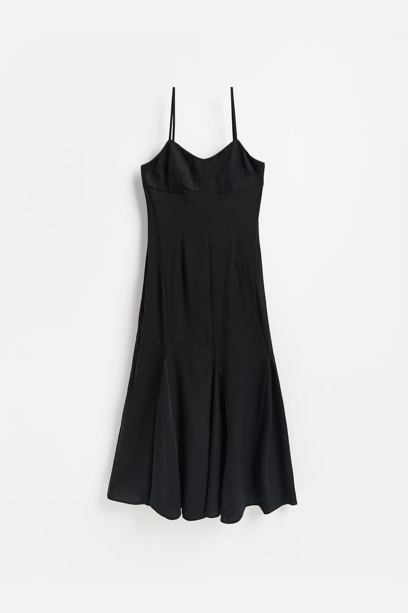 Reserved Lyocell midi dress in Black